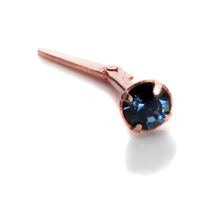 9ct Rose Gold Andralok 18Ga Nasenstecker mit 3mm CZ Kristall - 5 Farben