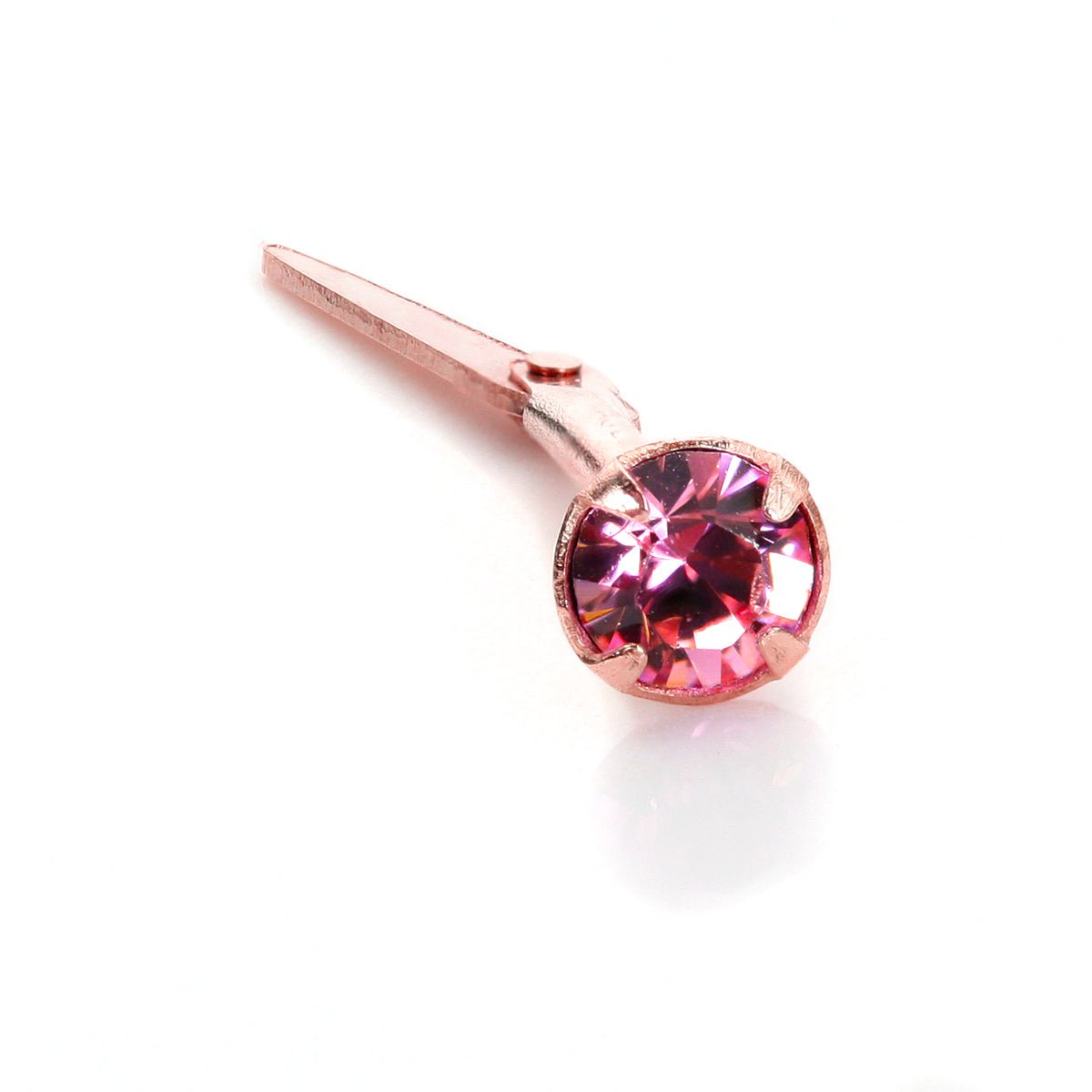 9ct Rose Gold Andralok 18Ga Nasenstecker mit 3mm CZ Kristall - 5 Farben