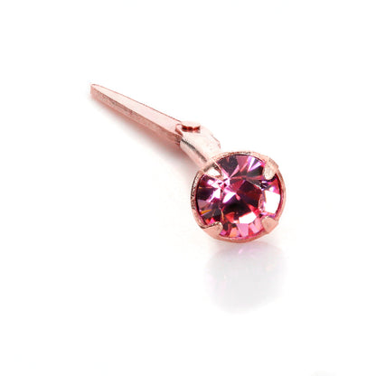 9ct Rose Gold Andralok 18Ga Nasenstecker mit 3mm CZ Kristall - 5 Farben
