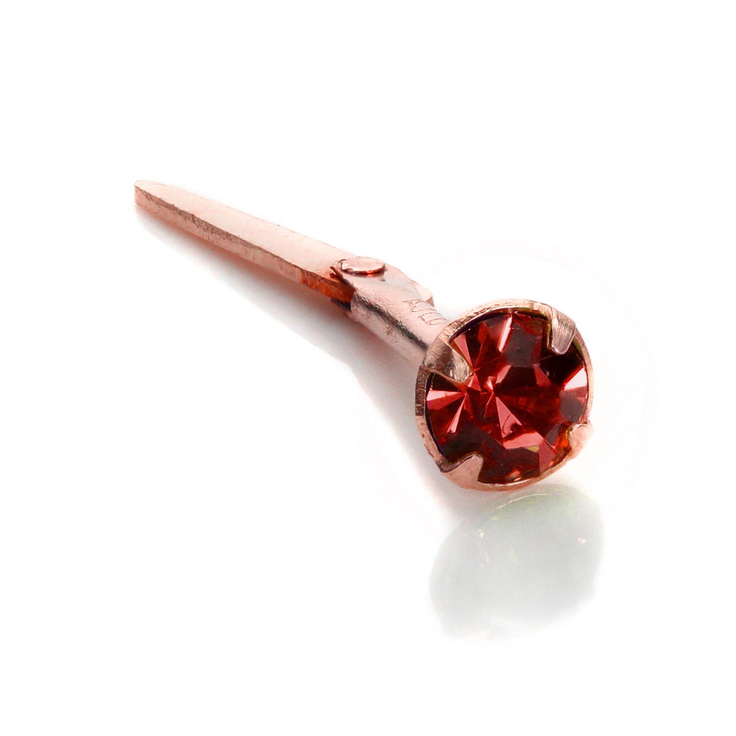 9ct Rose Gold Andralok 18Ga Nasenstecker mit 3mm CZ Kristall - 5 Farben