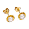 9 Karat Gold & 4 mm Zuchtperle Blume Ohrstecker