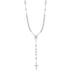 Schwere Sterlingsilber Rosenkranz Perlen Halskette – 20 Zoll