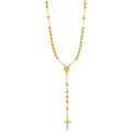Schwere vergoldete Rosenkranz-Perlenkette aus Sterlingsilber – 50 cm