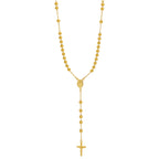 Schwere vergoldete Rosenkranz-Perlenkette aus Sterlingsilber – 50 cm
