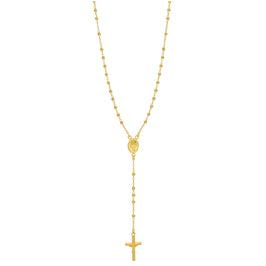 Vergoldete Sterlingsilber Rosenkranz Perlen Halskette – 50 cm