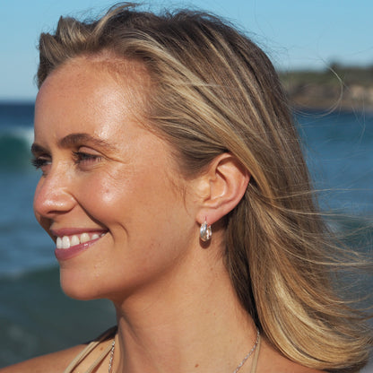 Sterling Silber Creolen mit doppelt verdrehtem Seil