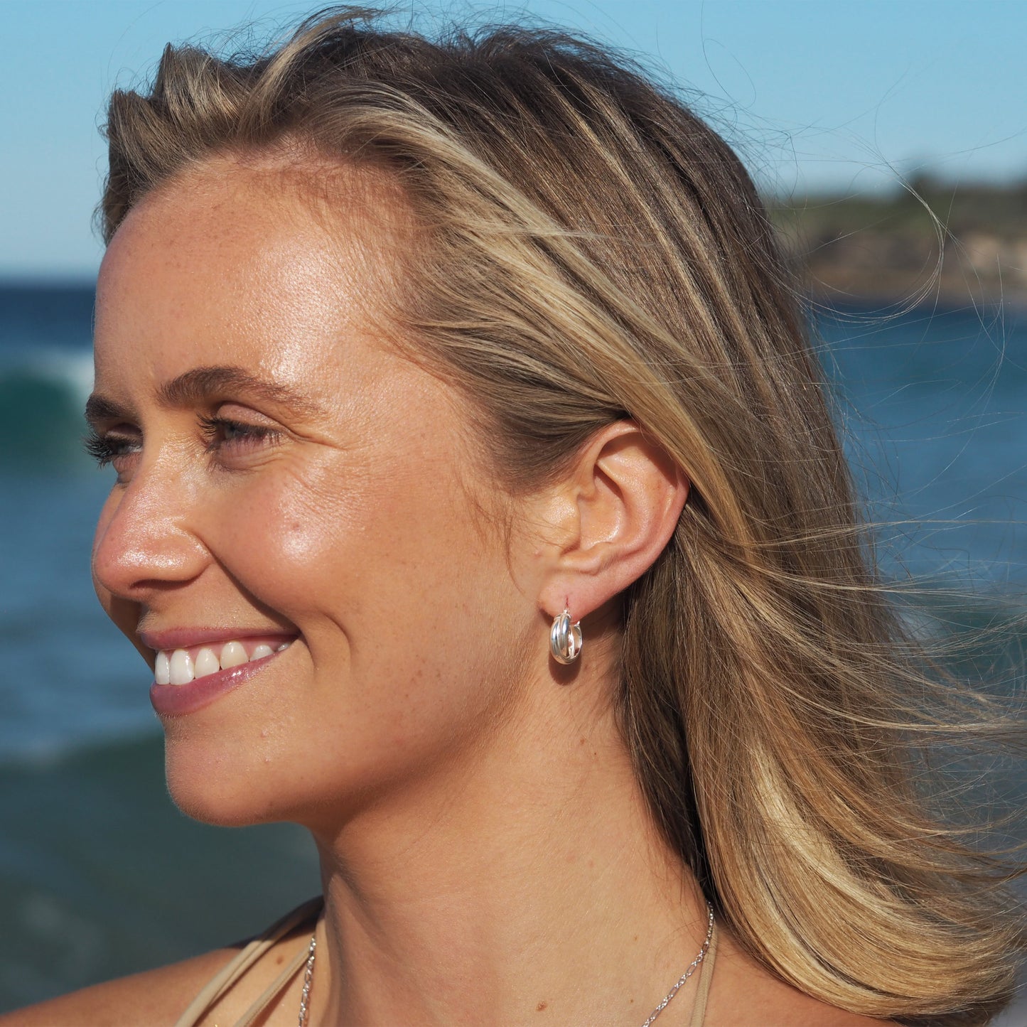 Sterling Silber Creolen mit doppelt verdrehtem Seil