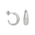 Sterlingsilber Ohrstecker mit offenem Reif und verdrehtem Seil