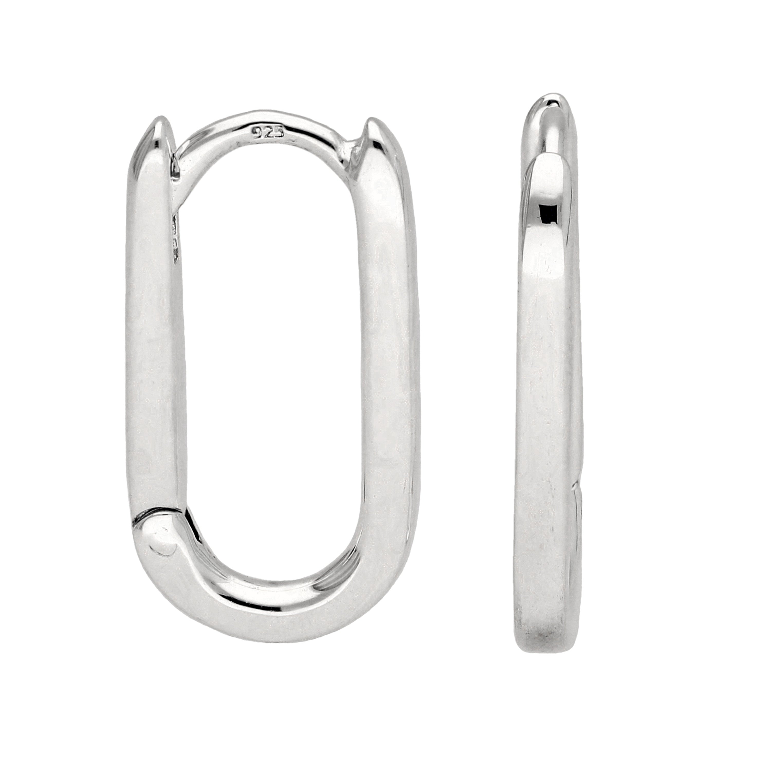 Ohrringe mit ovalem Rechteck in Sterlingsilber