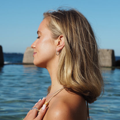 Ohrringe mit ovalem Rechteck in Sterlingsilber