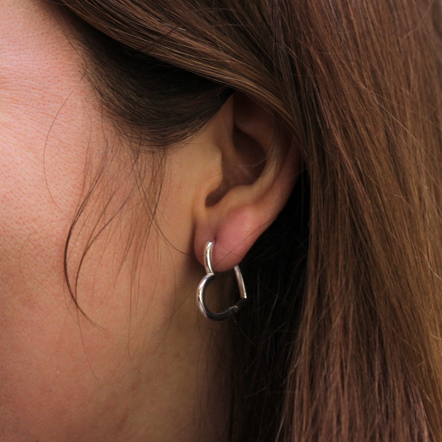 Ohrringe mit Herz in Sterlingsilber