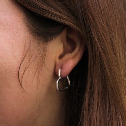 Ohrringe mit Herz in Sterlingsilber
