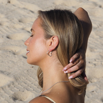 Ohrringe mit Herz in Sterlingsilber