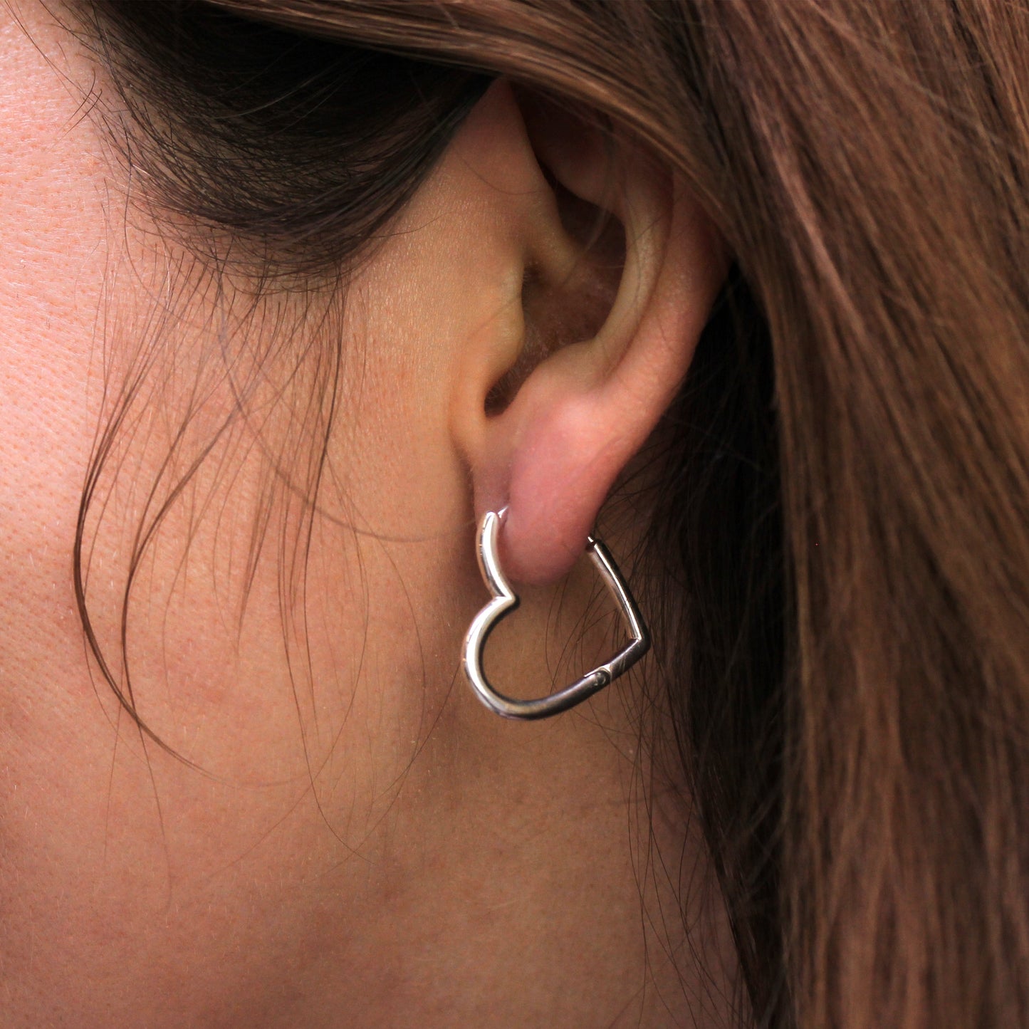 Ohrringe mit Herz in Sterlingsilber