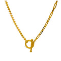 Vergoldetes Sterlingsilber T-Bar Paperclip Kugelkette Halskette