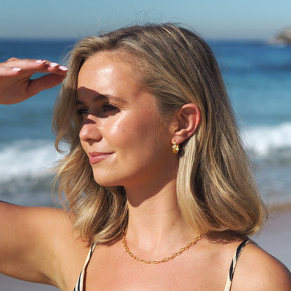 Vergoldetes Sterling Silber ineinander verschlungenes doppelt gedrehtes Seil Creole Creolen