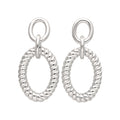 Doppelte ovale Twist-Seil-Ohrstecker aus Sterlingsilber
