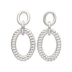 Doppelte ovale Twist-Seil-Ohrstecker aus Sterlingsilber