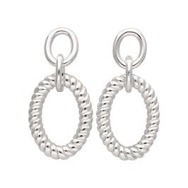Doppelte ovale Twist-Seil-Ohrstecker aus Sterlingsilber