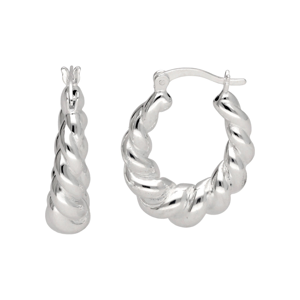 Ohrringe aus Sterlingsilber mit Twist-Seil-Creolen