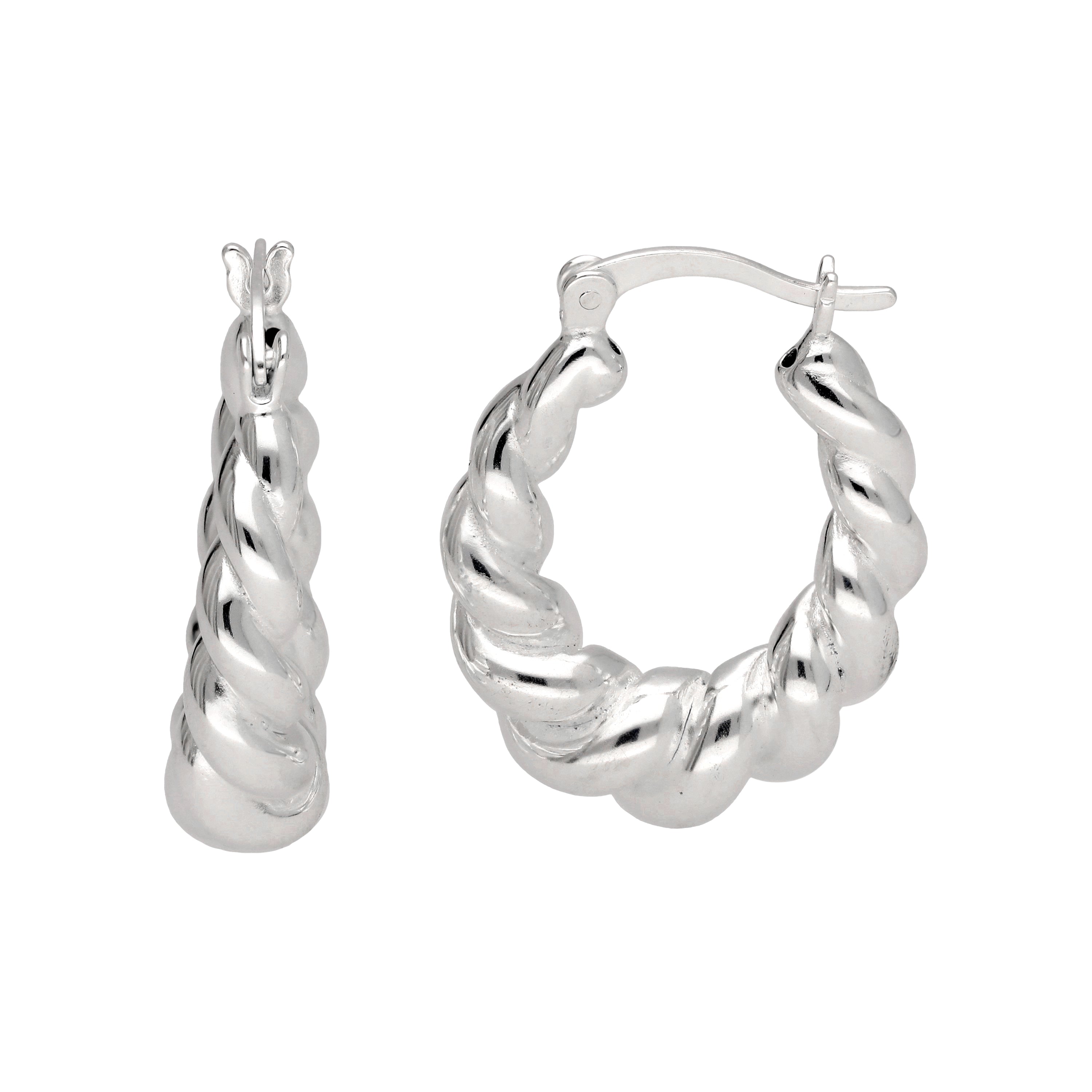 Ohrringe aus Sterlingsilber mit Twist-Seil-Creolen