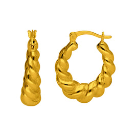 Vergoldete Sterlingsilber Twist Rope Creole Creolen