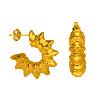 Vergoldete Sterling Silber offene Stud Hoop Ohrringe