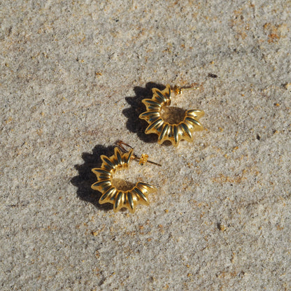 Vergoldete Sterling Silber offene Stud Hoop Ohrringe