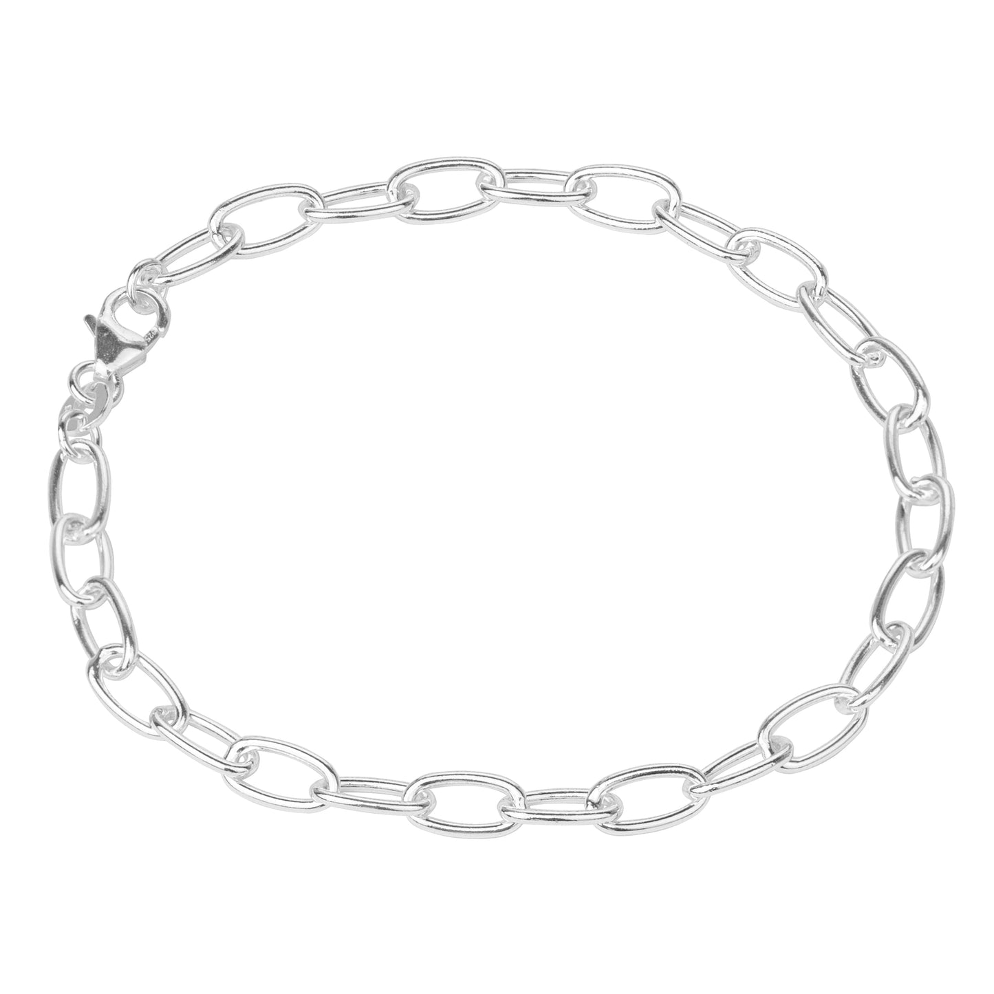 Ovales Belcher-Armband aus Sterlingsilber – 19 cm