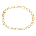 Ovales Belcher-Armband aus vergoldetem Sterlingsilber – 19 cm
