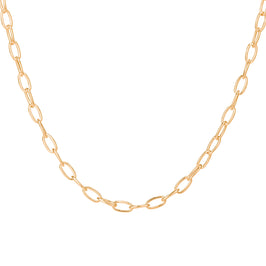 Halskette aus vergoldetem Sterlingsilber mit ovalem Belcher-Anhänger – 45 cm
