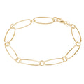 Ovales Figaro-Armband aus vergoldetem Sterlingsilber – 7,5 Zoll
