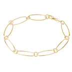 Ovales Figaro-Armband aus vergoldetem Sterlingsilber – 7,5 Zoll
