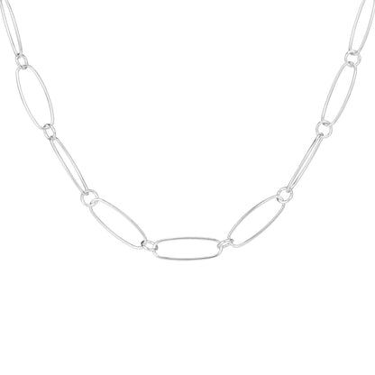 Ovale Figaro-Halskette aus Sterlingsilber – 18 Zoll