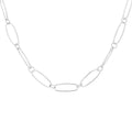Halskette aus Sterlingsilber mit ovaler Figarokette, 45 cm
