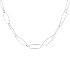 Halskette aus Sterlingsilber mit ovaler Figarokette, 45 cm