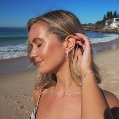 Ovale Figaro-Halskette aus Sterlingsilber – 18 Zoll