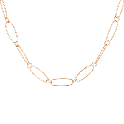 Ovale Figaro-Halskette aus vergoldetem Sterlingsilber – 18 Zoll