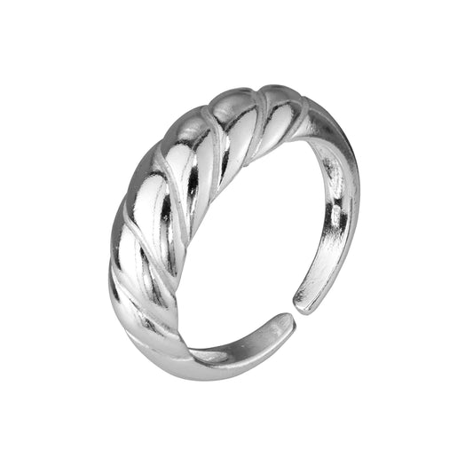 Verstellbarer Ring aus Sterlingsilber mit gedrehter Kordel