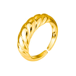 Verstellbarer Ring aus vergoldetem Sterlingsilber mit gedrehter Kordel