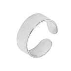 Verstellbarer schlichter Ring aus Sterlingsilber mit dickem, flachem Band