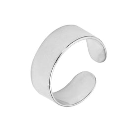 Verstellbarer schlichter Ring aus Sterlingsilber mit dickem, flachem Band