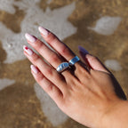 Verstellbarer schwerer Ring aus Sterlingsilber mit dicker, gedrehter Kordel