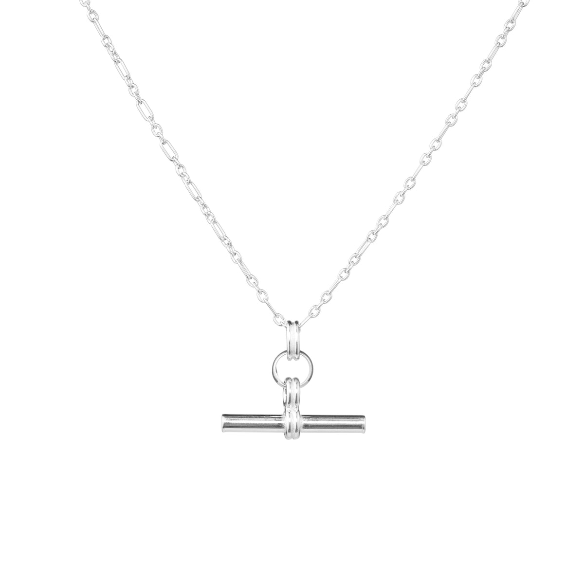 Sterlingsilber-Anhänger mit T-Bar und Riffelung