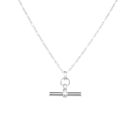 Sterlingsilber-Anhänger mit T-Bar und Riffelung