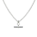 Halskette aus Sterlingsilber mit Rolo-Kette und Knebelverschluss, 45 cm