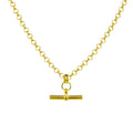 Vergoldete T-Bar-Rolo-Kette aus Sterlingsilber, 45 cm