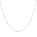 Feine Sterlingsilber-Halskette mit Konfetti-Emaille in Regenbogenfarben, 40,5 cm
