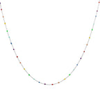 Feine Sterlingsilber-Halskette mit Konfetti-Emaille in Regenbogenfarben, 40,5 cm