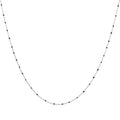 Feine Sterlingsilber-Halskette mit schwarzer Konfetti-Emaille, 40,5 cm
